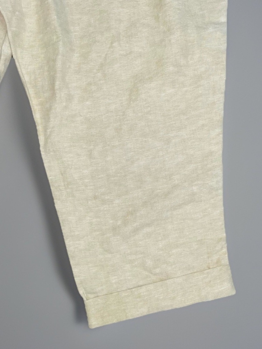 Coldwater Creek Linen Cropped Pants 18W Lace Trim NWT Sand - Picture 6 of 10